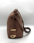 Michael Kors Brown Leather Lupita Crossbody Messenger Bag