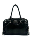 Michael Kors Black Leather Snake Embossed East West Hamilton Satchel Bag