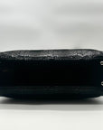 Michael Kors Black Leather Snake Embossed East West Hamilton Satchel Bag