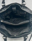 Michael Kors Black Leather Snake Embossed East West Hamilton Satchel Bag