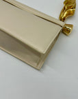 JW PEI Cream Leather Metal Pendant Embellished Clutch Bag