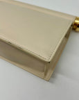 JW PEI Cream Leather Metal Pendant Embellished Clutch Bag
