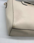Michael Kors White Pebbled Leather Large Top Zip Tote Bag