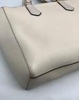 Michael Kors White Pebbled Leather Large Top Zip Tote Bag