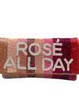 Capelli 'Rosé All Day' Beaded Crossbody Clutch