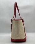 Coach Neutral And Red Cabana Straw Tote Bag 8908