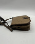 Lancel Brown Vintage canvas Crossbody Bag