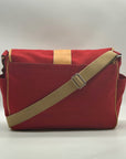 Coach Vintage Red Canvas And Leather Transatlantic Messenger Bag