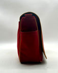 Coach Vintage Red Canvas And Leather Transatlantic Messenger Bag