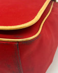 Coach Vintage Red Canvas And Leather Transatlantic Messenger Bag
