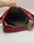 Coach Vintage Red Canvas And Leather Transatlantic Messenger Bag