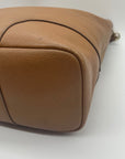 Tory Burch Brown Pebbled Leather Hobo Bag