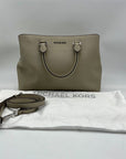 Michael Kors Gray Saffiano Leather Savannah Satchel Bag