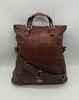 Fossil Brown Explorer Foldover Crossbody Bag