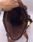 Fossil Brown Explorer Foldover Crossbody Bag