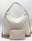 Like Dreams Ivory Quilted Convertible Shoulder Bag With Wallet
