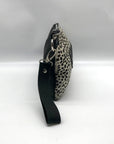 Raleigh Leather Black Cheetah Convertible Clutch