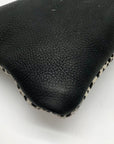 Raleigh Leather Black Cheetah Convertible Clutch