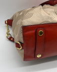 Coach Beige Ashley Dotted Op Art Satchel-F20027