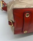 Coach Beige Ashley Dotted Op Art Satchel-F20027