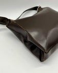 Mazzini Brown Leather Structured Shoulder Bag