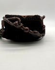 Francesco Brown Suede Embellished Crossbody Bag