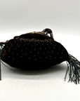 Francesco Brown Suede Embellished Crossbody Bag