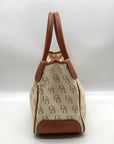 Dooney & Bourke Beige And Brown Signature DB Monogramed Tote Bag