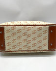 Dooney & Bourke Beige And Brown Signature DB Monogramed Tote Bag