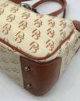Dooney & Bourke Beige And Brown Signature DB Monogramed Tote Bag