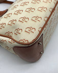 Dooney & Bourke Beige And Brown Signature DB Monogramed Tote Bag