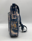 Patricia Nash Harbor Nights Blue Leather Emeline Small Scalloped Crossbody Bag
