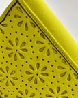 Kate Spade Yellow Saffiano Leather Mini Floral Cutout Envelope Bag