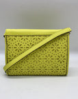 Kate Spade Yellow Saffiano Leather Mini Floral Cutout Envelope Bag