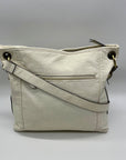 Bueno White Faux Leather Multi-Pocket Crossbody Bag