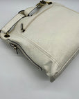 Bueno White Faux Leather Multi-Pocket Crossbody Bag