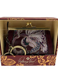 Patricia Nash European Floral Leather Framed Kiss-lock Keychain Wallet