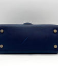 Michael Kors Blue Saffiano Leather Large Selma Zip-Top Satchel Bag