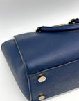 Michael Kors Blue Saffiano Leather Large Selma Zip-Top Satchel Bag