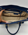 Michael Kors Blue Saffiano Leather Large Selma Zip-Top Satchel Bag