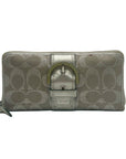 Coach Vintage Gray Canvas Signature Buckle Wallet