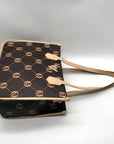 Valentino Orlandi Brown Signature Faux Leather Convertible Tote