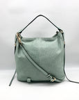 She + Lo Mint Perforated Leather Hobo Bag