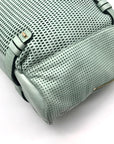 She + Lo Mint Perforated Leather Hobo Bag