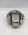 Whiting & Davis Silver Hardshell Convertible Clutch