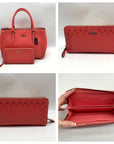 Coach Pebbled Leather Surrey Carryall Satchel Bag With Matching Wallet