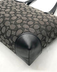 Coach Grey And Black Signature Canvas Satchel-F29958