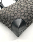 Coach Grey And Black Signature Canvas Satchel-F29958