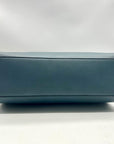 Matthew & Julian Blue Faux Leather Top-Handle Satchel Bag
