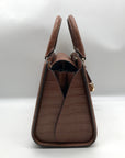 Michael Kors Chestnut Croc Embossed Leather Zoe Convertible Satchel